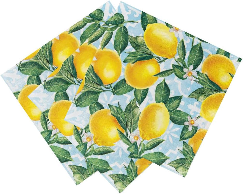Talking Tables 20 X Serviettes en papier Citron 20 Pack | Vaisselle jetable à thème vibrant pour des rassemblements mémorables, des fêtes d'été, des douches nuptiales, des déjeuners, lumineux