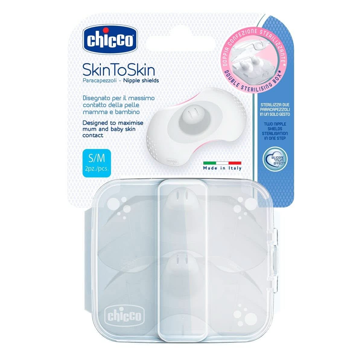 Chicco Skintoskin protège-tétons, silicone, transparent, 6 pcs Accessoires d'Alimentation et d'Allaitement Bebe Naty Shop
