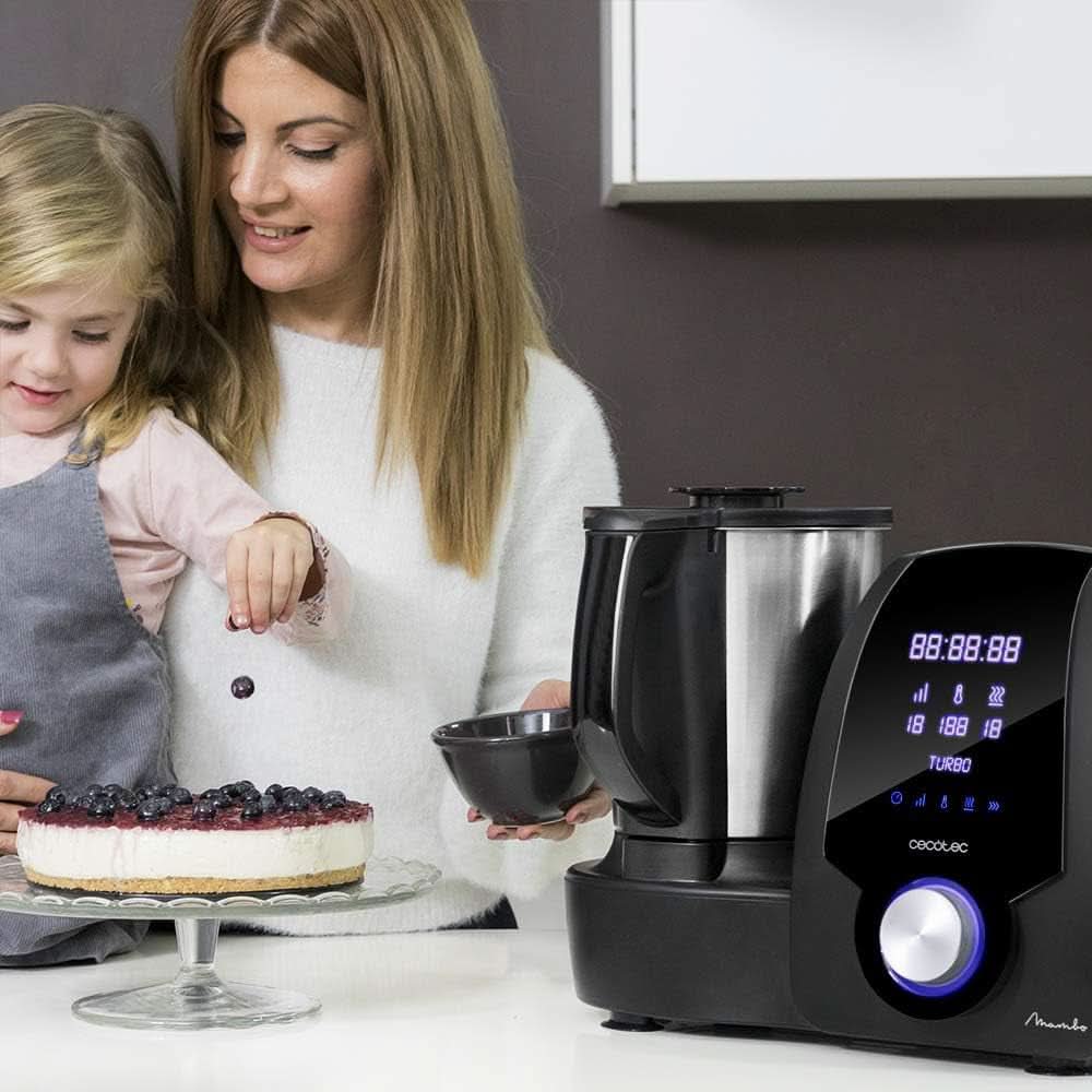 Cecotec Mambo 6090 Machine de cuisine multifonctions, 1700 W, 23 fonctions, Krug Mit Fassungsvermögen 3,3 L, 3 Teller Gleichzeit, 10 Geschwindigkeitsstufen, Timer Robots de cuisine et mixeurs Naty Shop