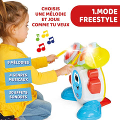 Chicco 00009820100000 Mi First Batterie avec lumières et sons, 3 modes de jeu, instrument de musique avec batterie pour enfants, multicolore, grand Jucarii Bebe Naty Shop