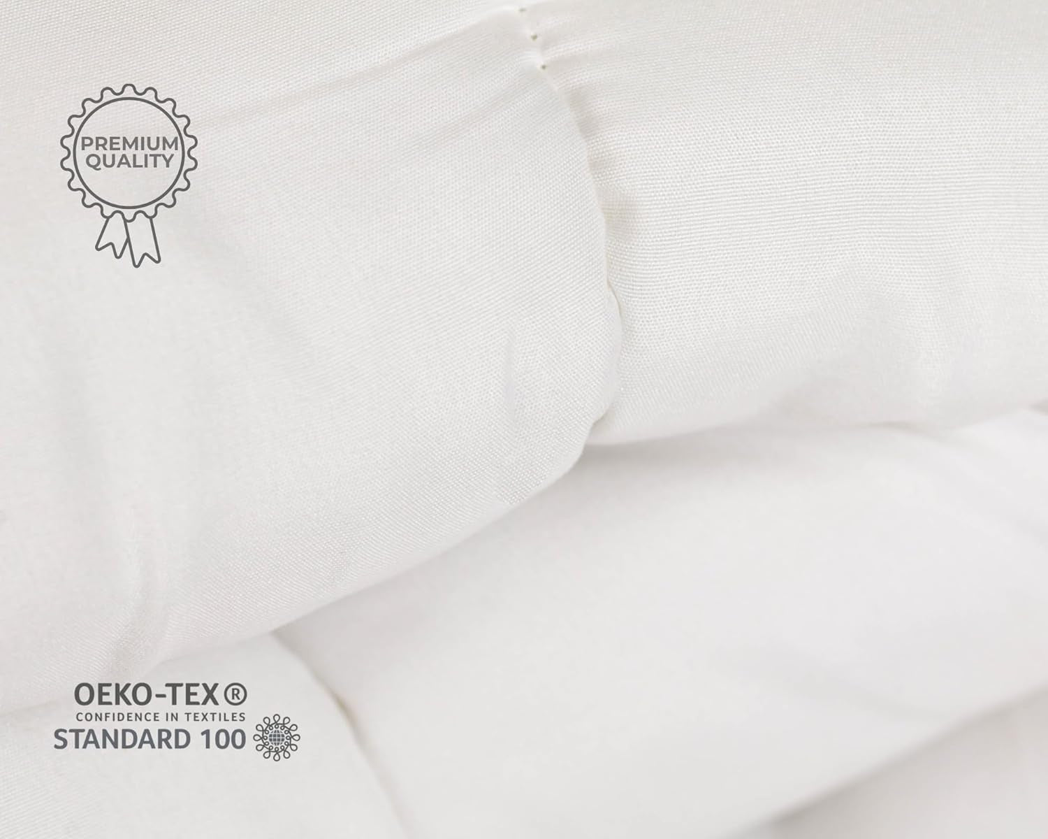 Couette TRAMAS+ 200 Gr/M² pour lit en fibres creuses siliconées - 150X220 Cm - Certifié Oeko Tex - Blanc, doux, chaud, minimaliste - Lit 90 Cm Couettes et couettes Naty Shop