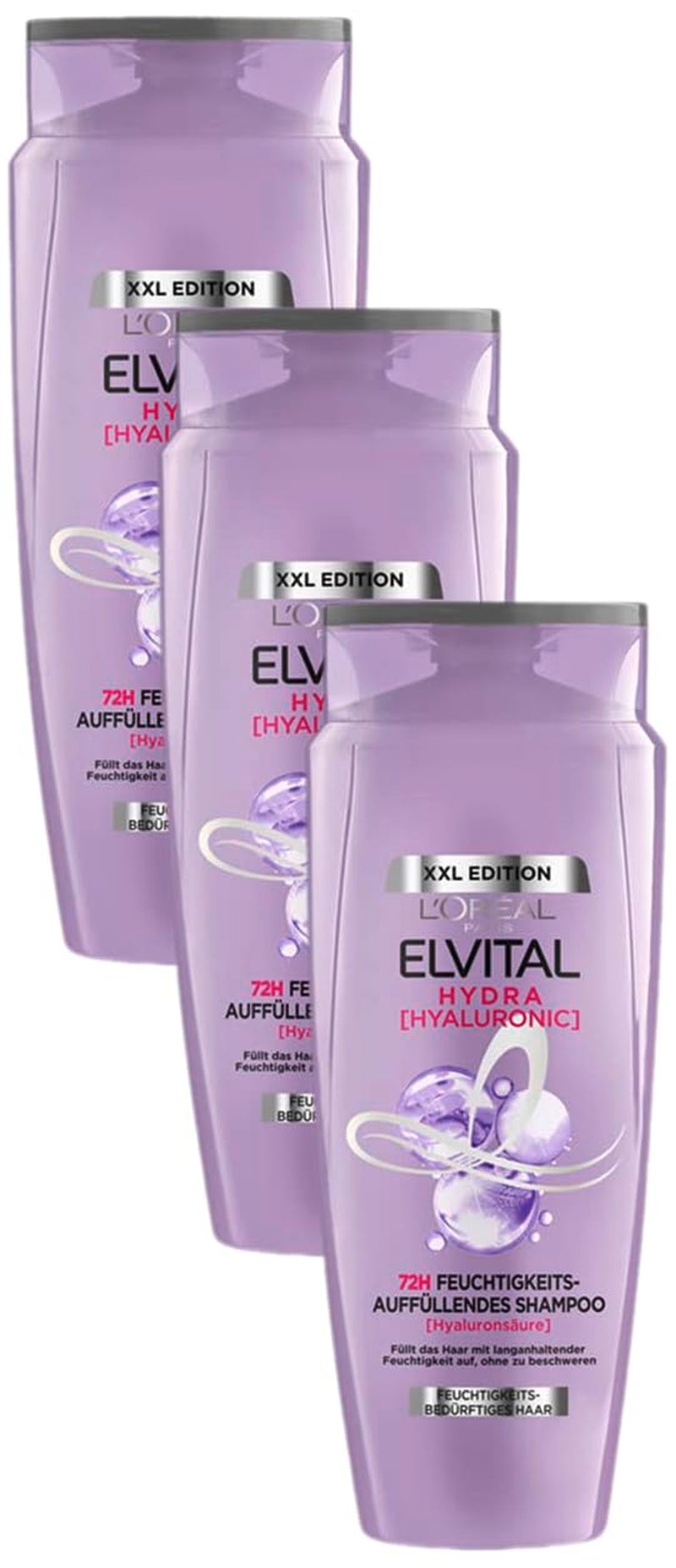 L'Oréal Paris, Șampon hidratant XXL pentru păr strălucitor Duș și baie L'Oréal Paris 3 x 700 ml