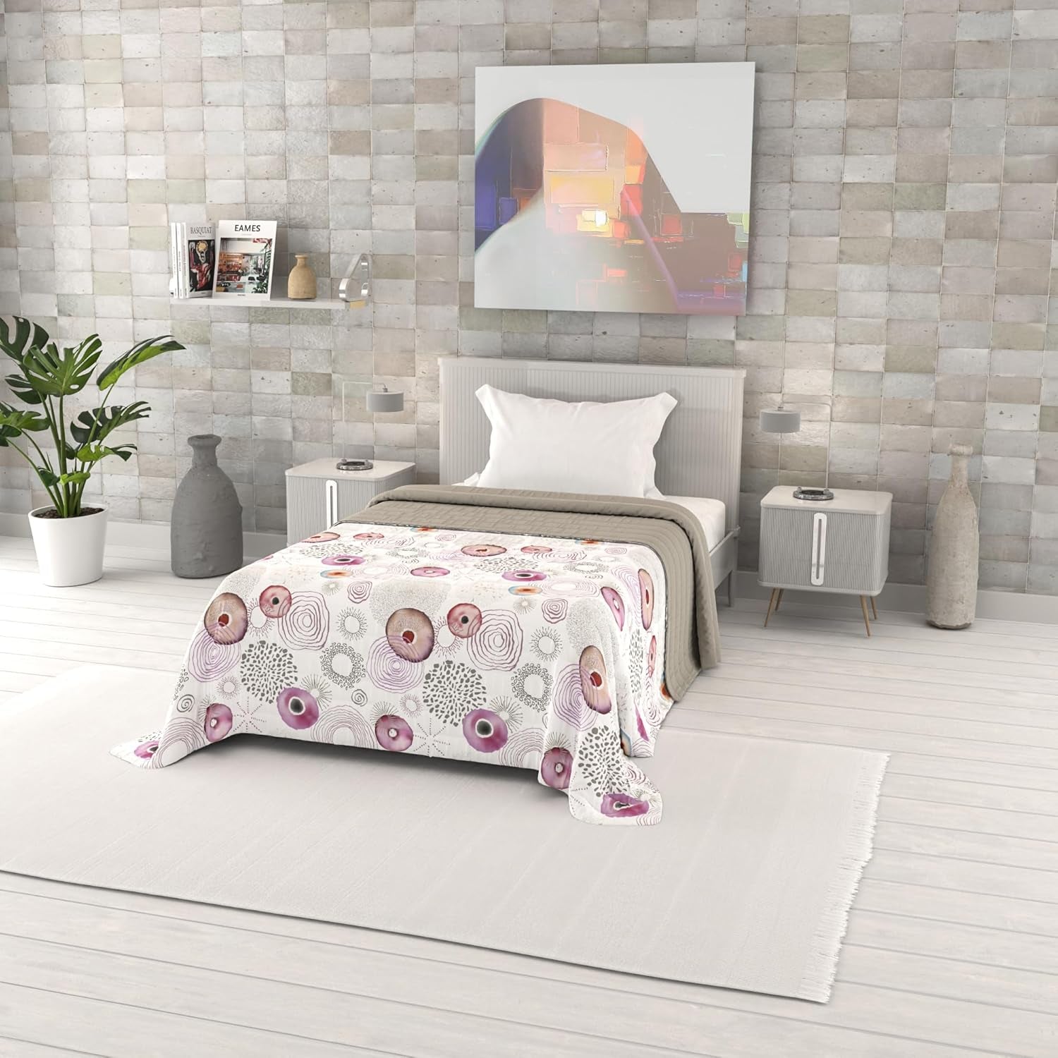 Couette d'été imprimée fantaisie, garnissage polyester, Pétales, 260X270Cm Couettes et quilts Naty Shop Morfeo 220X270Cm