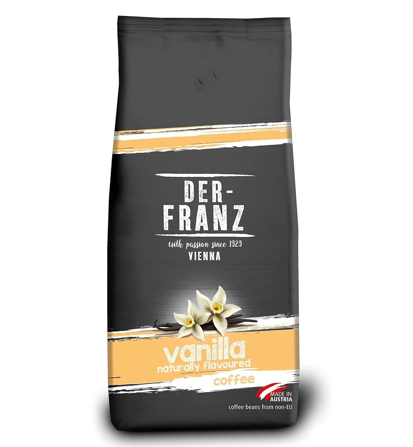 Cafea Der-Franz, amestec de Arabica și Robusta, prăjită, boabe întregi aromate cu alune naturale UTZ Cafea Naty Shop 1 Kg Vanilie