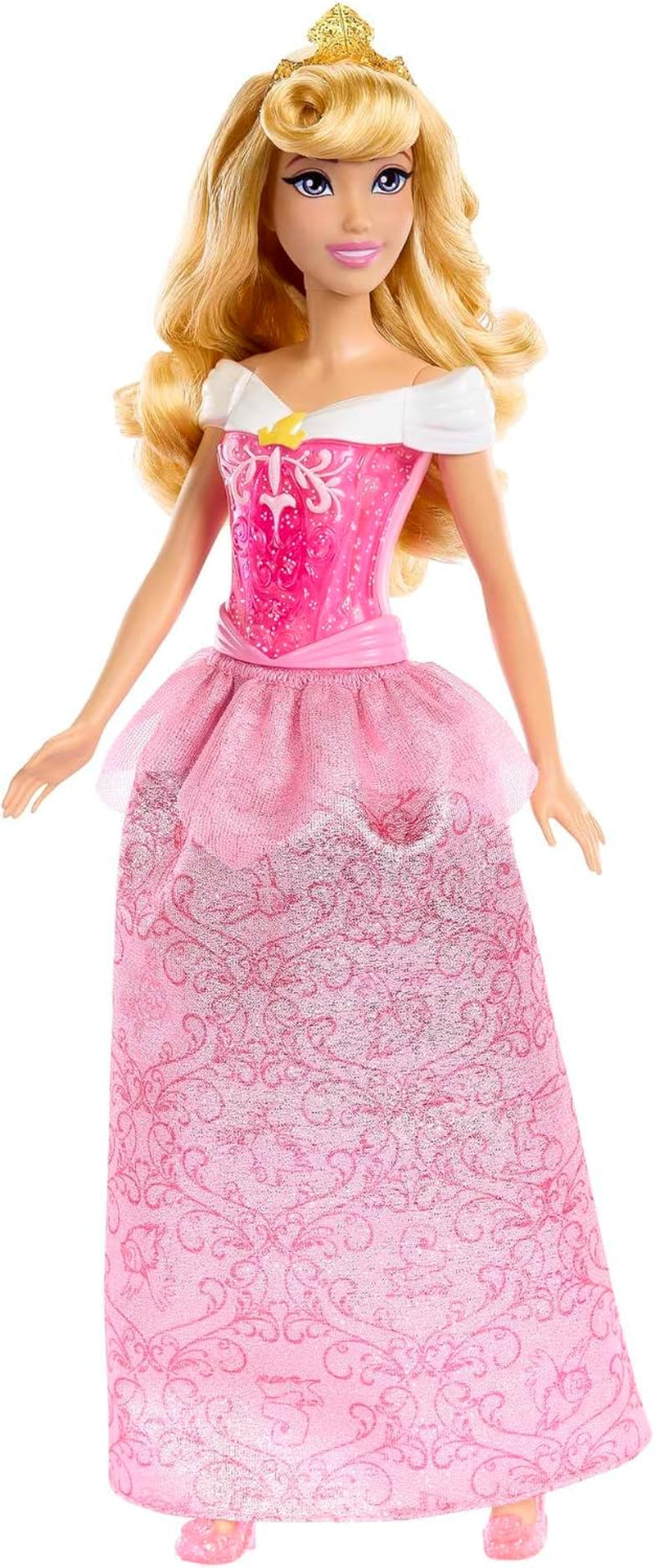 Mattel DISNEY Princesse Aurore - Poupée avec tenue typique, chaussures et diadème amovibles, haut scintillant et jupe amovible à motifs, cheveux longs à coiffer, HLW09 Naty Shop Dolls