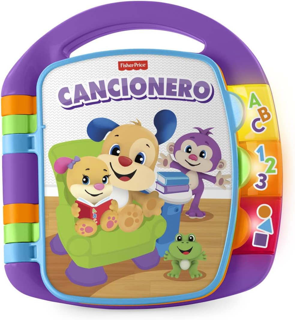 Fisher-Price Learning Fun, Livre de chansons, Livre de musique pour bébé, Jouet musical pour bébé, Livre électronique pour bébé, à partir de 6 mois, Version allemande, CDH40 Baby Toys Naty Shop Espagnol