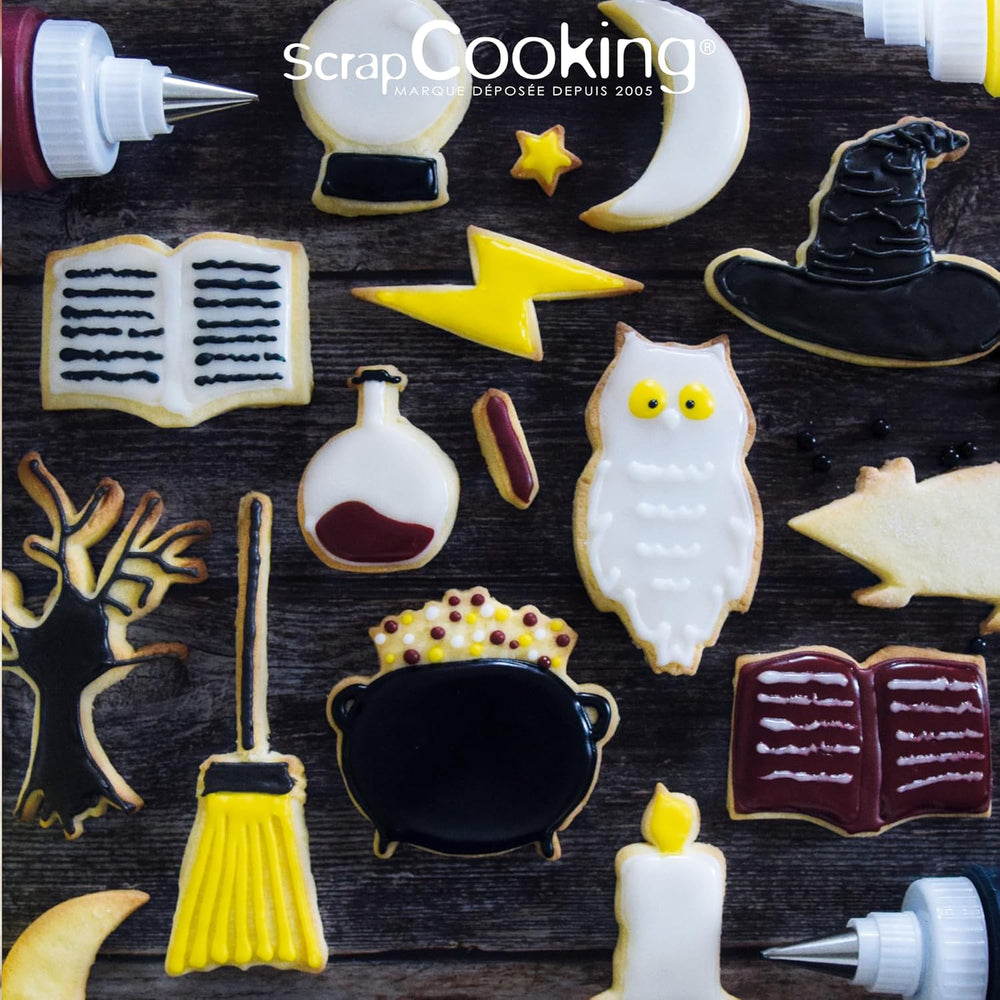 ScrapCooking - Seau de 16 emporte-pièces magiques - Emporte-pièces en métal - Mini emporte-pièces - Magie, Idée Cadeau Pâtisserie, Anniversaire Magique - 2029, Métal