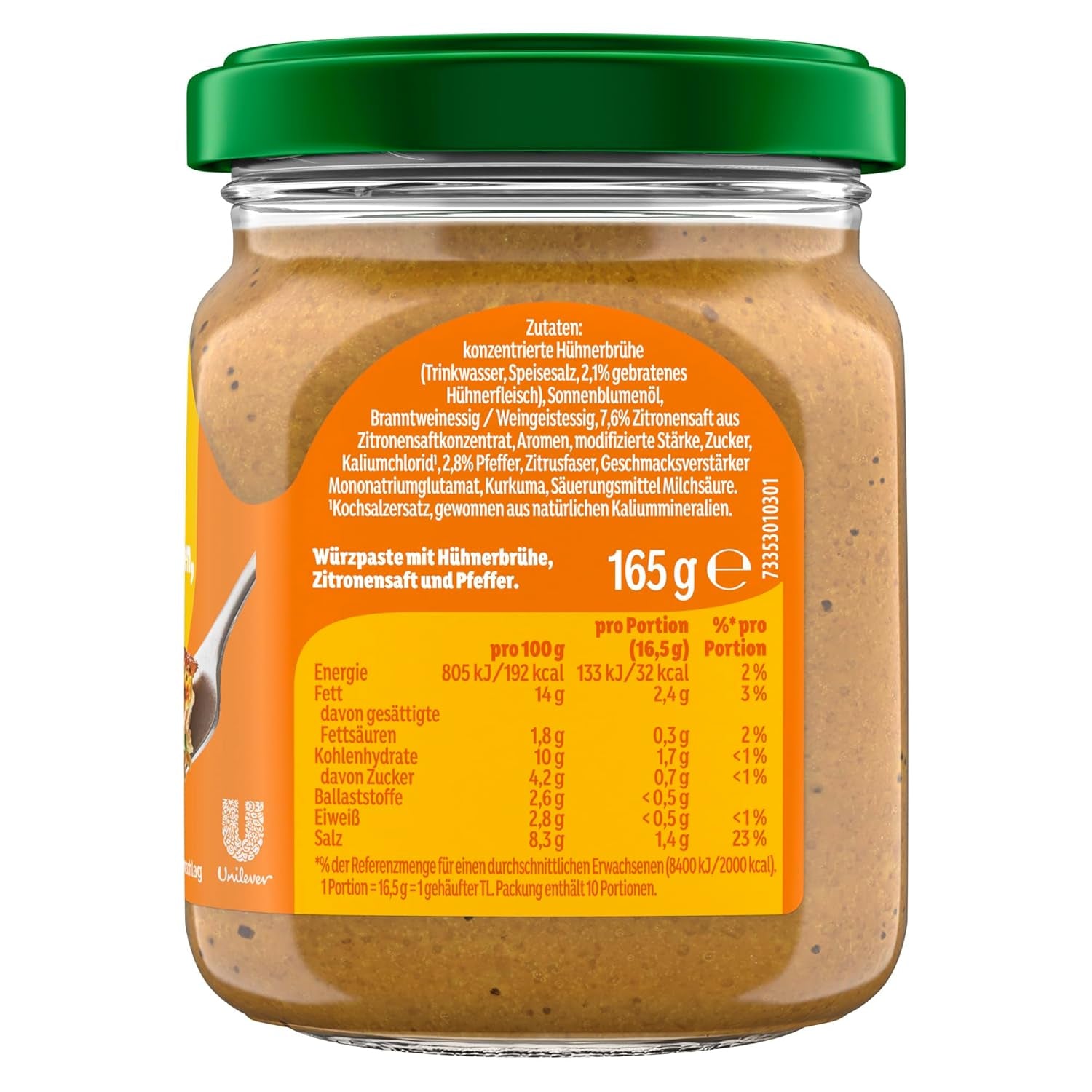 Knorr Schnell gewürzt Kochpaste Gebratenes Hühnchen, Zitrone & Pfeffer einfach & schnell für einen besonders intensifven, geballten Gesmack 165 g