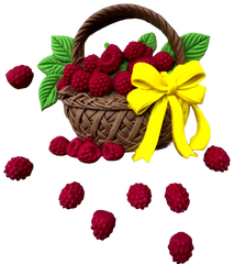 Delizia Lot de 9 Décorations Comestibles en Pâte à Sucre Framboise - Tailles 1 à 8 cm