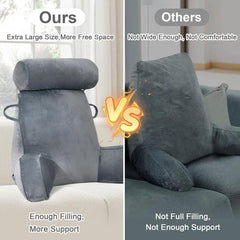 Pernă de citit Mingfuxin pentru pat, pernă de pat cu rolă detașabilă pentru gât și braț de susținere superior pentru a sta în pat, canapea, podea, pernă de citit cu spătar pentru adulți, pernă de spate pentru citit, vizionat la televizor