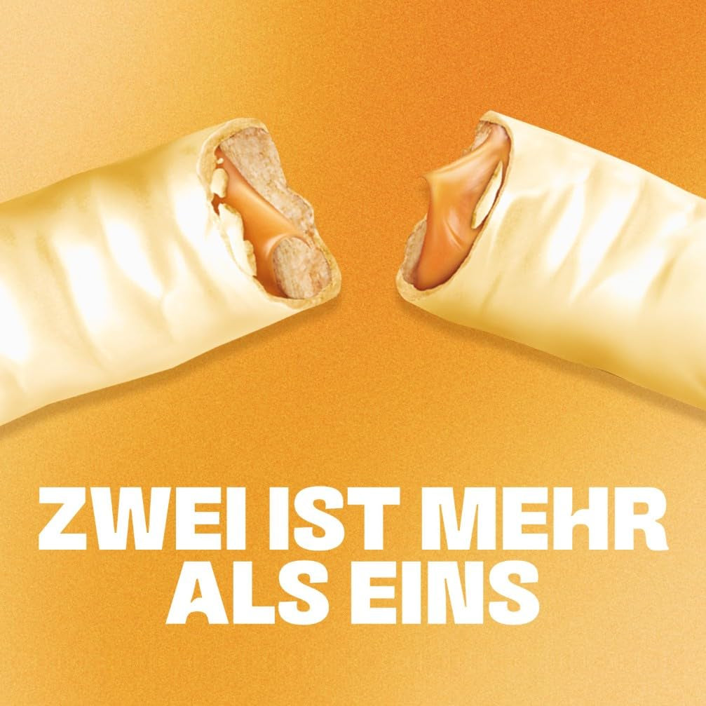 Barres de chocolat blanc Twix ; caramel, biscuits, chocolat blanc ; plusieurs paquets de chocolats ; 5 barres (5 x 46 g)