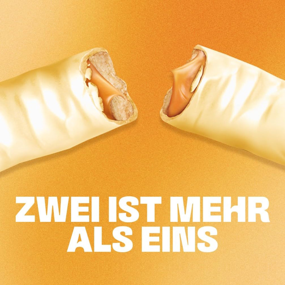 Barres de chocolat blanc Twix ; caramel, biscuits, chocolat blanc ; plusieurs paquets de chocolats ; 5 barres (5 x 46 g)