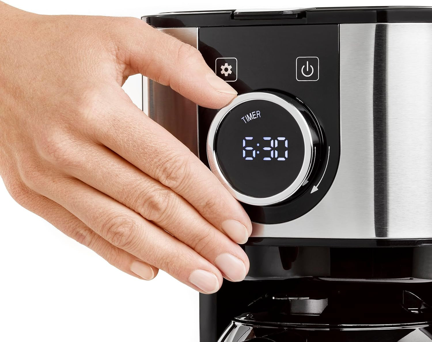 Cafetière CASO Selection C 10 Thermo Design – Boîtier en acier inoxydable, carafe isotherme 1,2 l (10 tasses), commandes tactiles et minuterie, fonction Aroma PLUS, filtre permanent, filtre anti-goutte