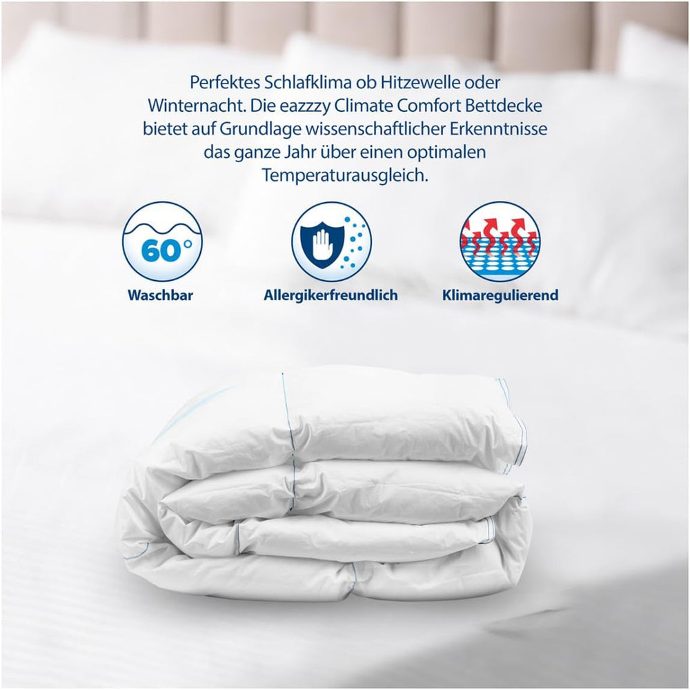 Couette Genius Eazzzy Climate Comfort 155 X 220 Cm, Fibre serrée, Couette légère pour toutes les saisons, Couette respirante, Température agréable pour dormir, Couette pour toutes les saisons Couettes et couettes Naty Shop