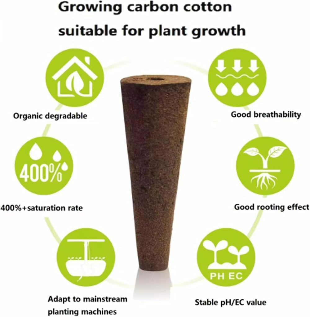 50 éponges de culture de remplacement, tubes d'établissement de semences, bouchons d'éponge de culture de racines, kits de culture hydroponique pour systèmes de culture hydroponique, culture hydroponique d'intérieur, jardin