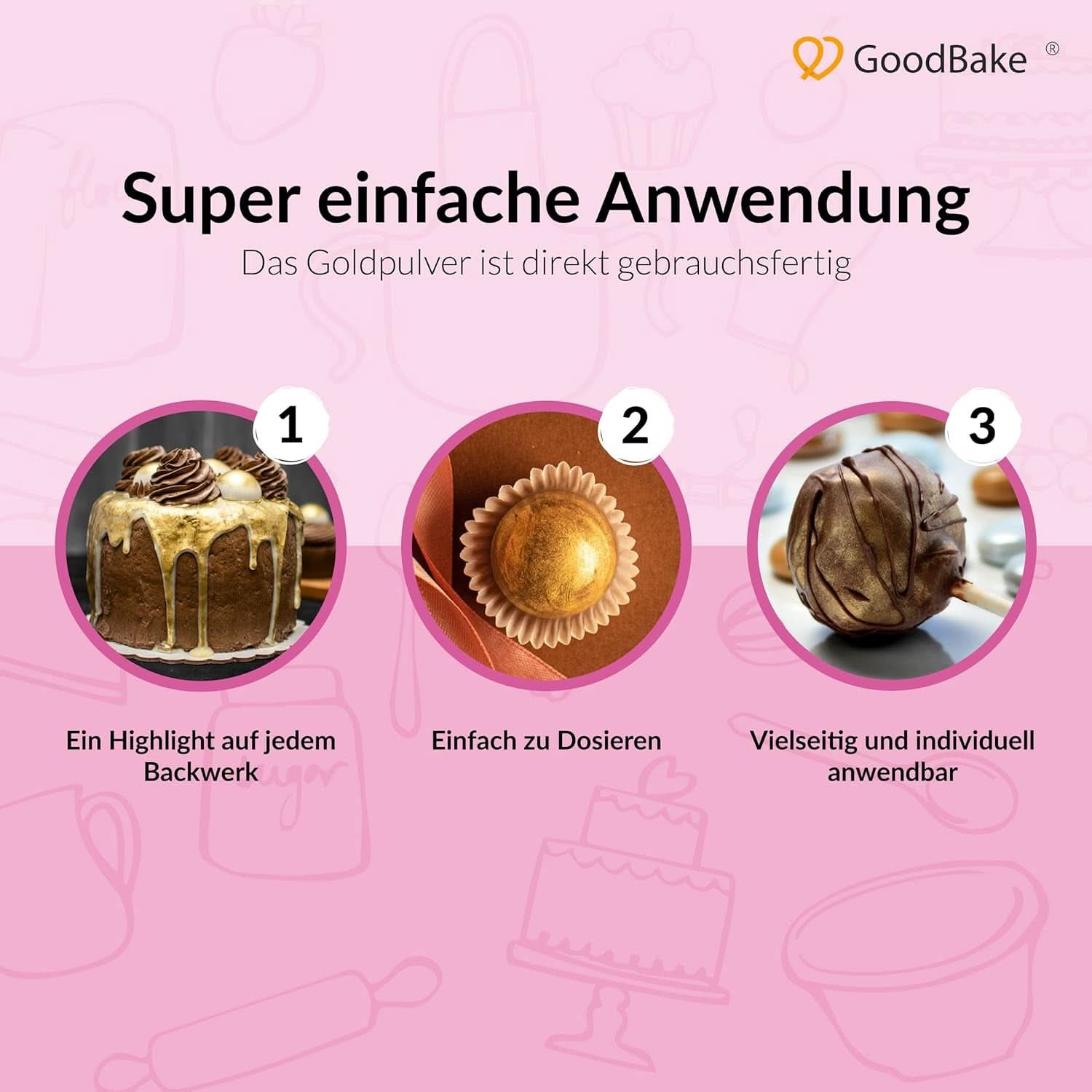 Goodbake Happy Glitter Gold - Paillettes alimentaires comestibles, 10 grammes Glitter Naty Shop