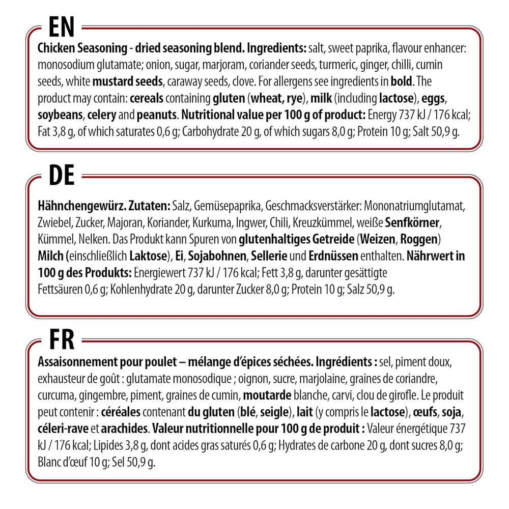 Prymat Hähnchengewürz 1100g, Gewürzmischung für Hhn, Turkey, Ente, Gans, Grillgewürze, Marinade für Fleisch im Streuer