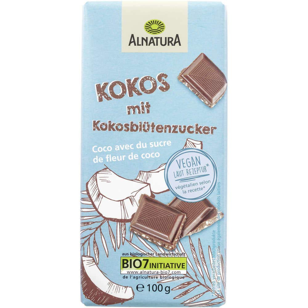 Alternative végétalienne bio au chocolat avec sucre de fleurs de coco, 100g