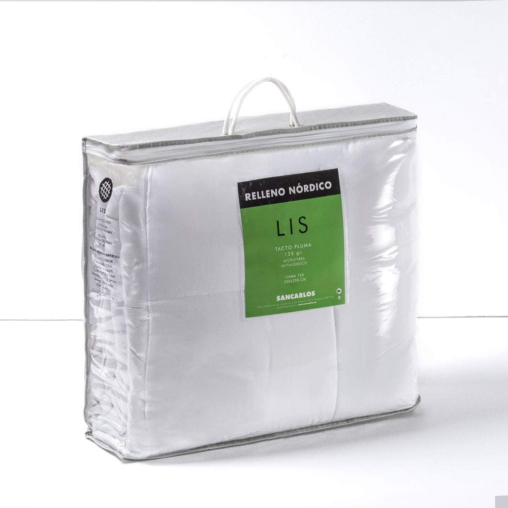 Sancarlos LIS garnissage nordique, microfibre 100% microfibre, blanc, CAMA DE 90, 150X220 Cm Couettes et couettes Naty Shop