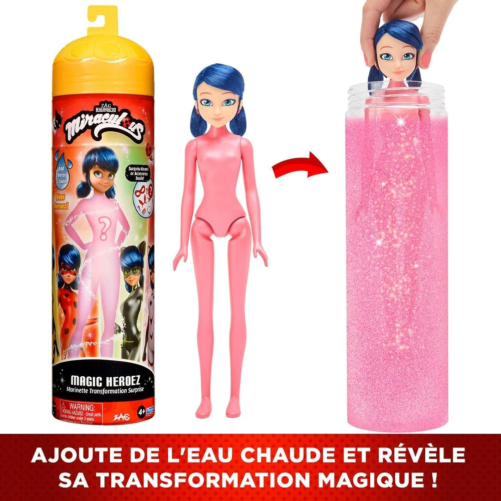 Bandai - Miraculous Ladybug - Poupée Marinette Changement de Couleur Surprise - Poupée Articulée Miraculous, 26 cm + 3 Surprises - Modèle Aléatoire - P50390 Dolls Naty Shop