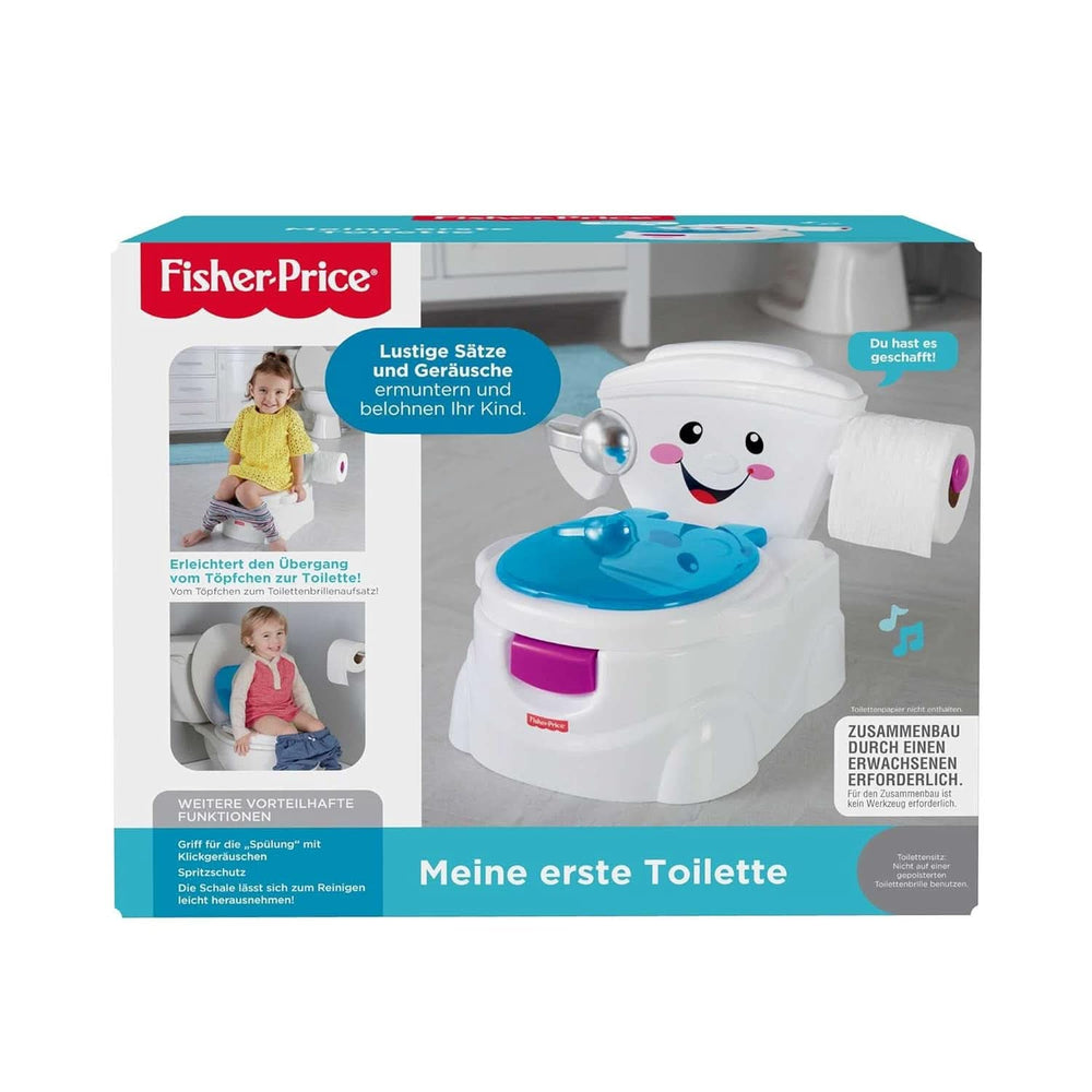 Fisher-Price Meine Erste Toilette, Baby Töpfchen, Mit Musik & Lustigen Sätzen, Tragbare Baby Toilette, Abnehmbarer Toilettenaufsatz, Deutsche Version, Ab 1 Jahr, P4326 Accessoires Alimentation et allaitement Bebe Naty Shop