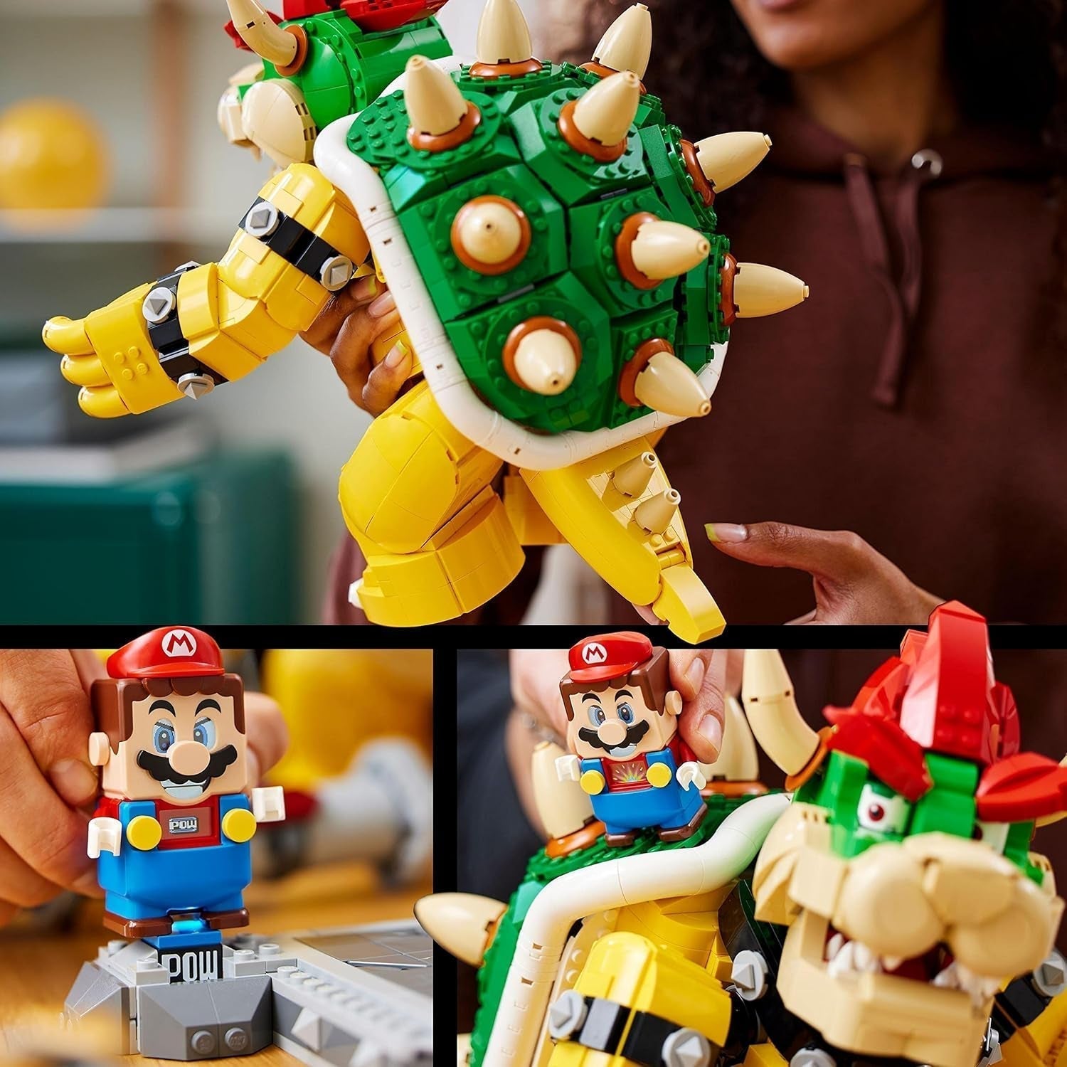 LEGO Super Mario The Mighty Bowser Kit de modèle 3D Grand ensemble de figurines à collectionner comprenant une plateforme de duel Idée cadeau pour les fans À afficher comme décoration de pièce 71411 Jeux de construction Besuche den LEGO-Store