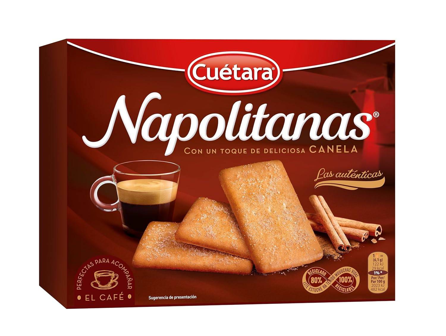 Cuétara Napolitanas avec une délicieuse touche de cannelle, 500 g