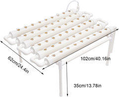 Système hydroponique Kit de culture de plantes hydroponiques et de légumes Système de plantation hydroponique Kit de jardinage Kit d'outils de jardin Sites de culture hydroponique Hydroponisches Anzuchtsystem 54LöCher 6Rohr
