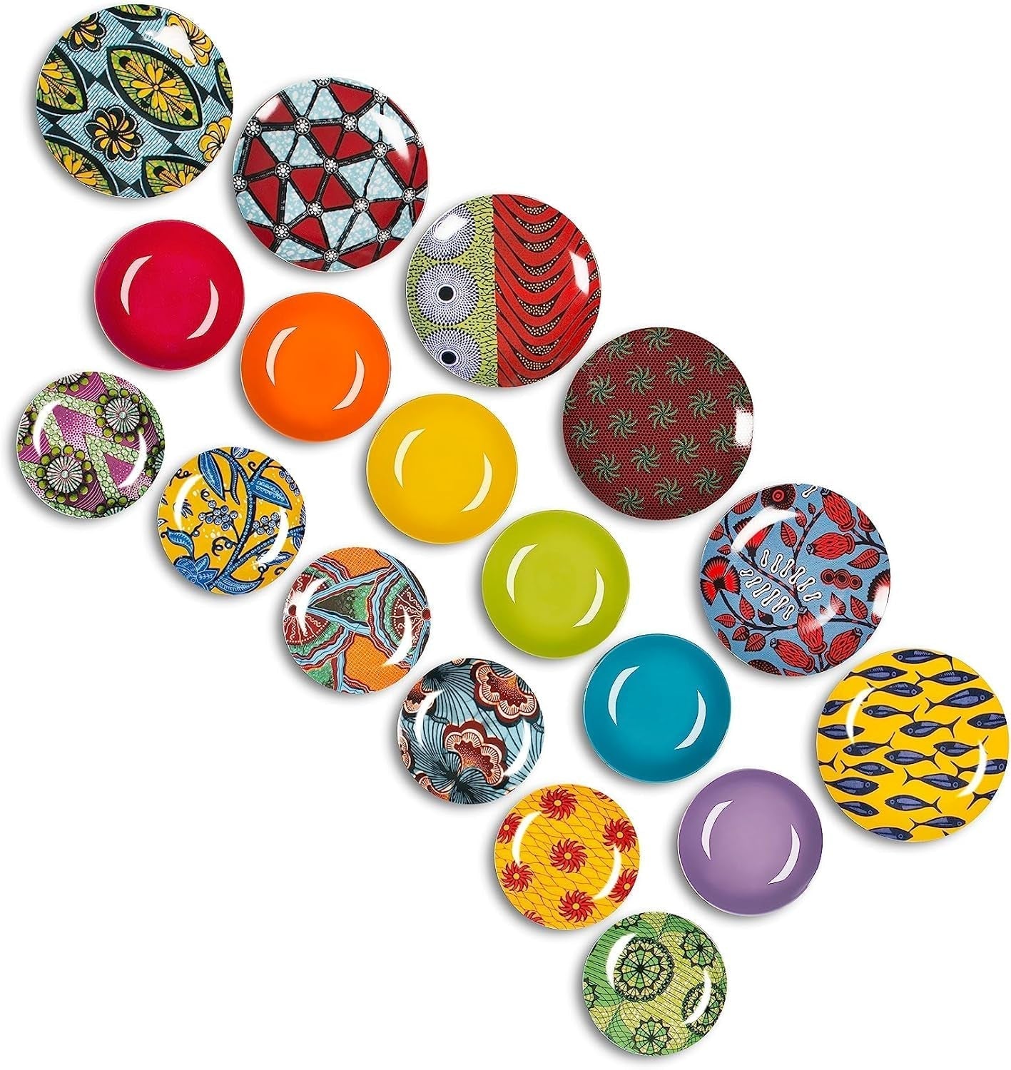 Service d'assiettes Excelsa Africa 18 pièces, porcelaine et céramique, multicolore Naty Shop Single