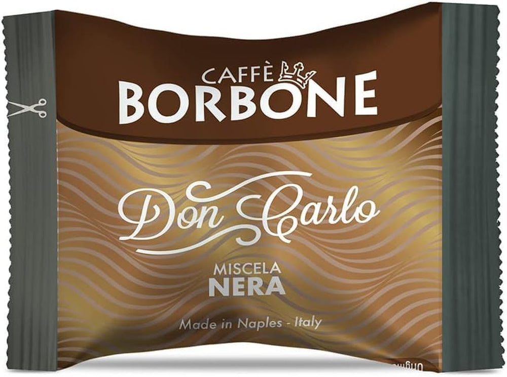 Caffè Borbone Don Carlo, Schwarze Kaffeemischung - 50 Kapseln - Compatible avec Lavazza®* A Modo Mio®* Haushalts-Espressomaschinen