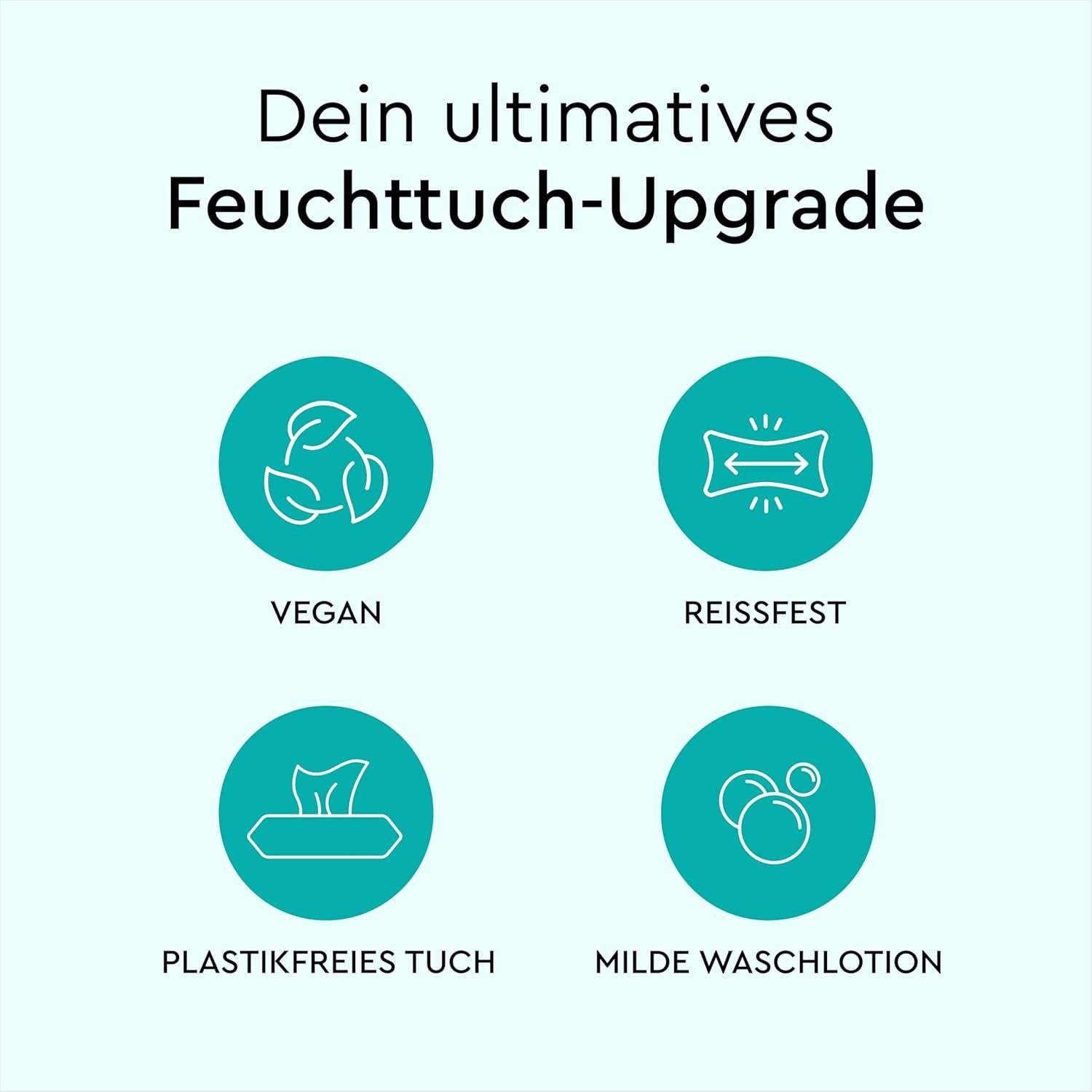 LILLYDOO Lingettes humides 50 pièces 100 % sans plastique, très grandes lingettes, non parfumées