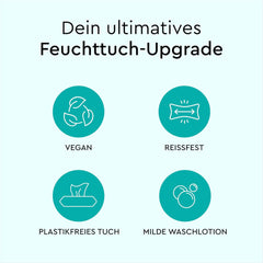 LILLYDOO Lingettes humides 50 pièces 100 % sans plastique, très grandes lingettes, non parfumées