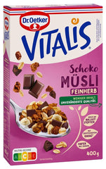 Dr. Oetker Vitalis Muesli au chocolat noir : Muesli de petit-déjeuner au chocolat noir, paquet de 6 (6 x 600 g)