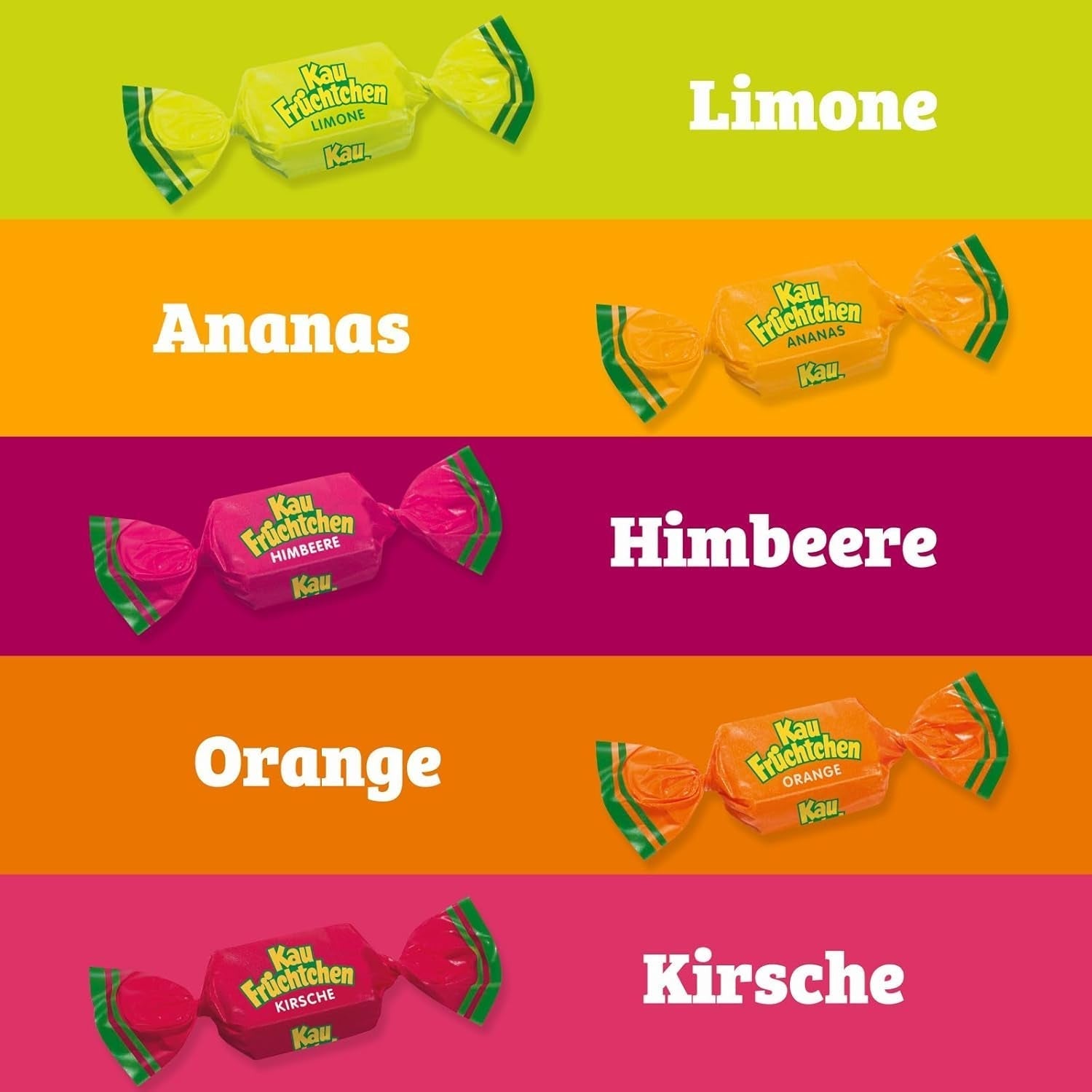 Kaufrüchtchen – 1 x 425G – caramels aux cinq arômes de fruits Naty Shop