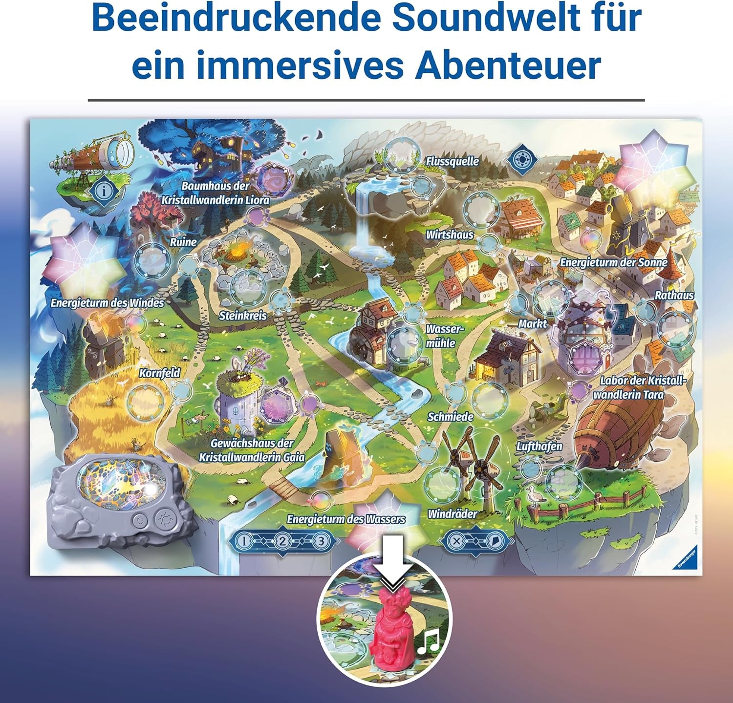 Ravensburger 24582 Ventopia - Jeu de société électronique The Flying Island pour enfants à partir de 7 ans pour 1 à 4 joueurs