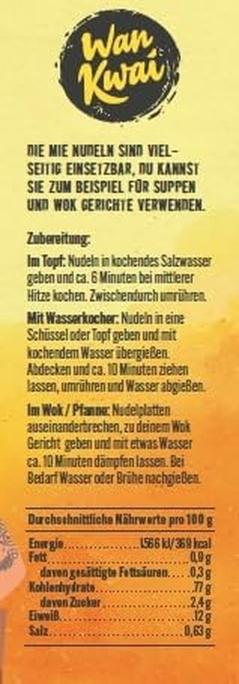 Nouilles Wan Kwai Mie 250g : Polyvalentes dans les soupes et les plats au wok, préparées rapidement en 6 minutes, découvrez le goût de la cuisine asiatique et bénéficiez d'ingrédients de haute qualité.