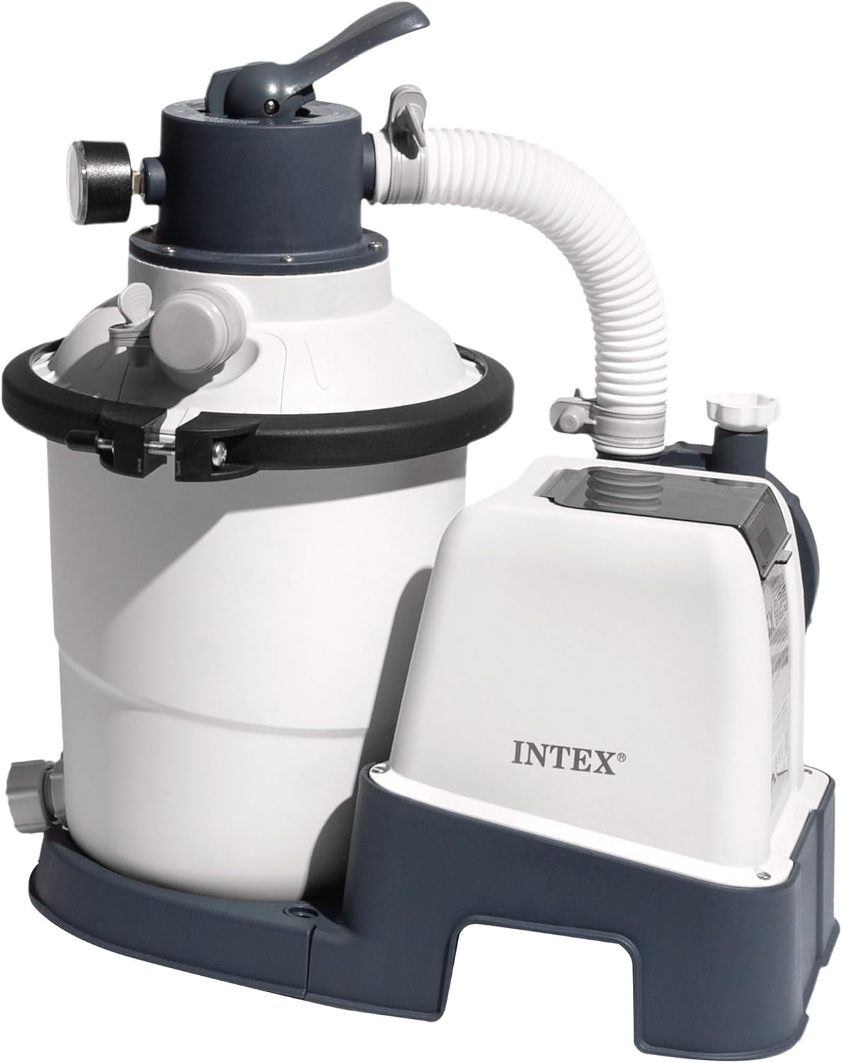 Intex 26642 Krystal Clear pompe à filtre à sable avec RCD, débit d'eau 3500 l/h, débit système 2000 l/h, plastique, blanc