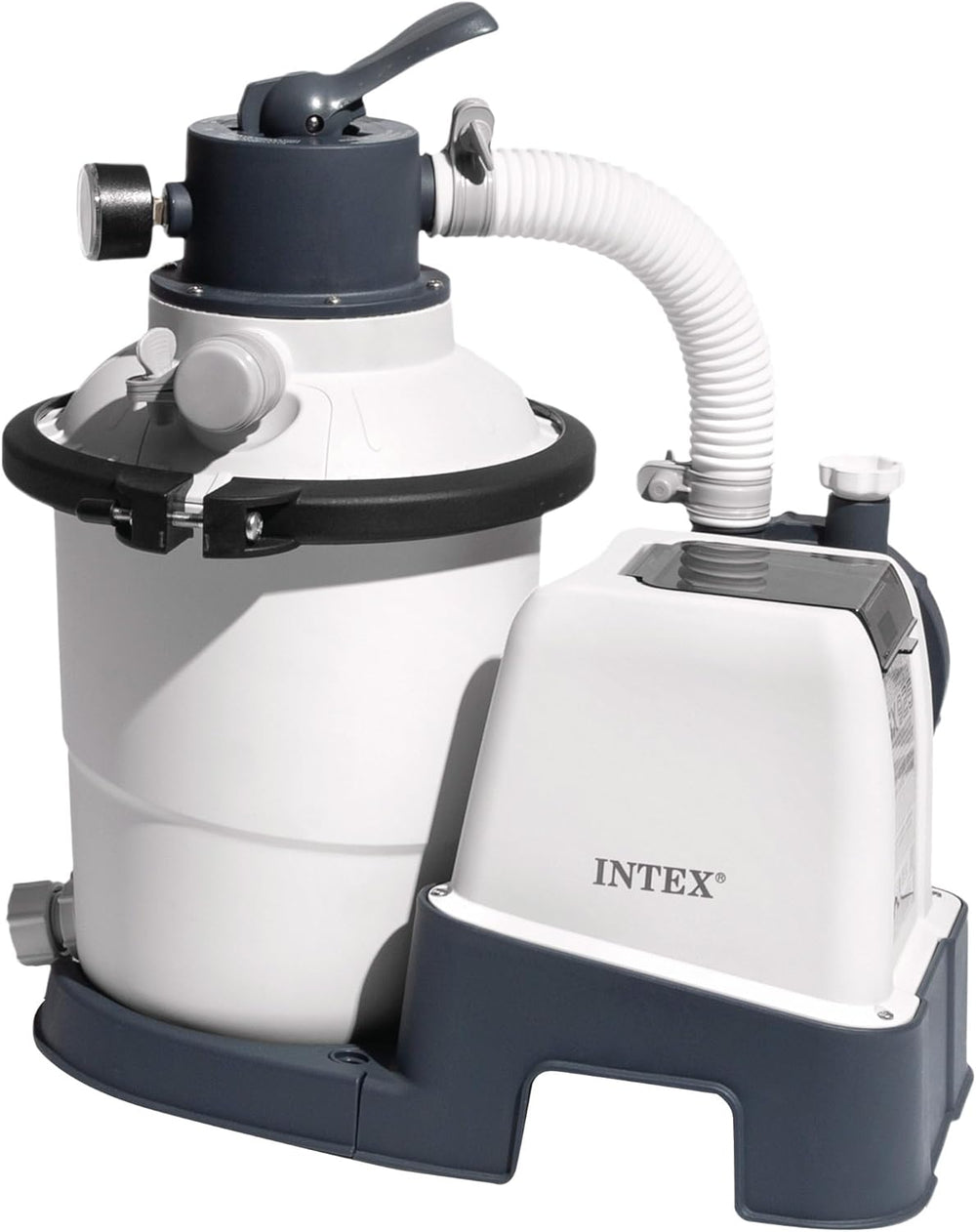Intex 26642 Krystal Clear pompe à filtre à sable avec RCD, débit d'eau 3500 l/h, débit système 2000 l/h, plastique, blanc