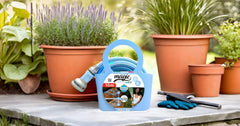 Furtun de grădină Magic Blue, extensibil, de 10 metri, rezistent la noduri și răsucire, cu sac și duză de pulverizare