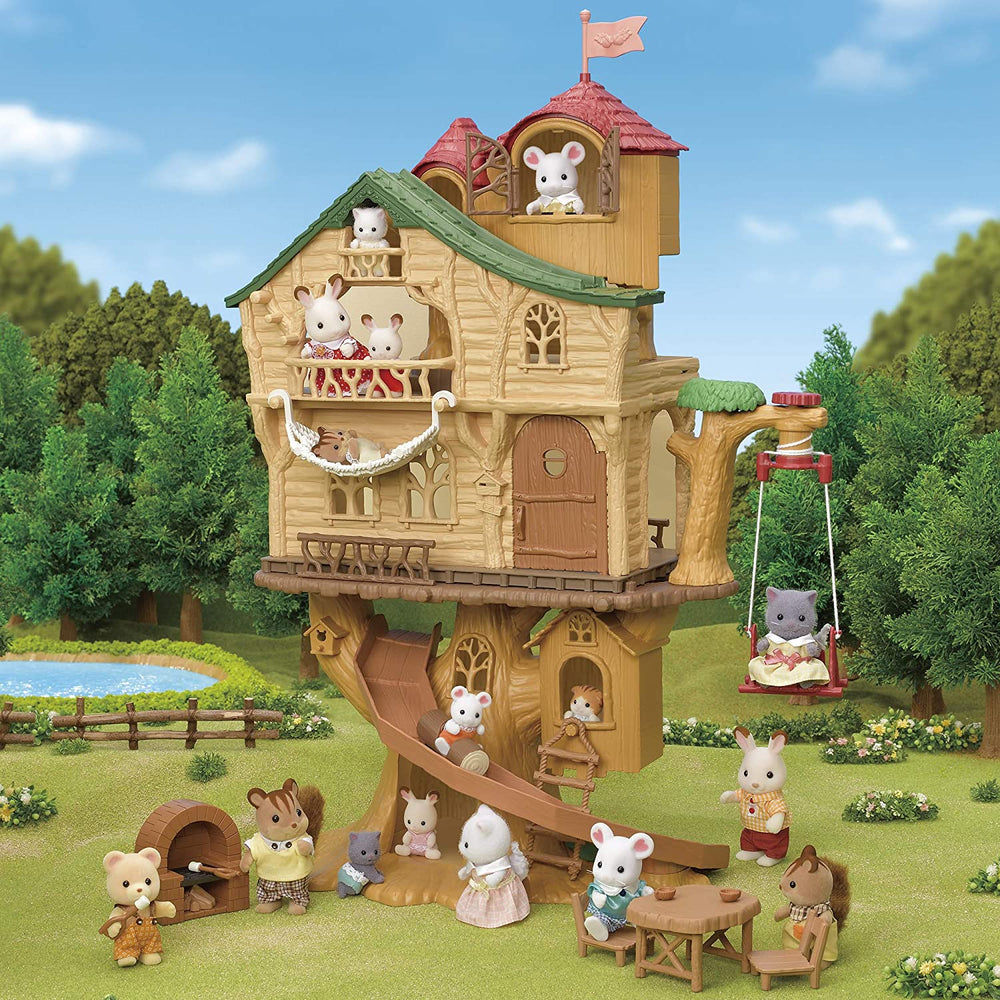 Sylvanian Families 5494 Cabane dans les arbres avec aventure - Ensemble de jeu pour maison de poupée