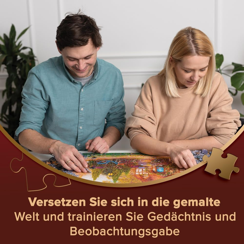 Trefl Premium plus Quality - Puzzle Tea Time : Maisons Stoney Lane - 1000 pièces, Série d'images peintes nostalgiques, Assortiment idéal de pièces, Pour adultes et enfants à partir de 12 ans Puzzle Naty Shop