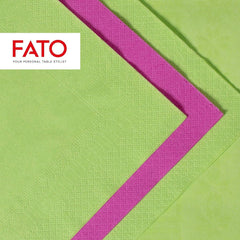 , Serviettes en papier jetables, Idéales pour les déjeuners et buffets décontractés, Paquet de 50 serviettes, Taille 33X33, 4 plis, 2 épaisseurs, Couleur vert pomme, Papier 100% pure cellulose, FSC