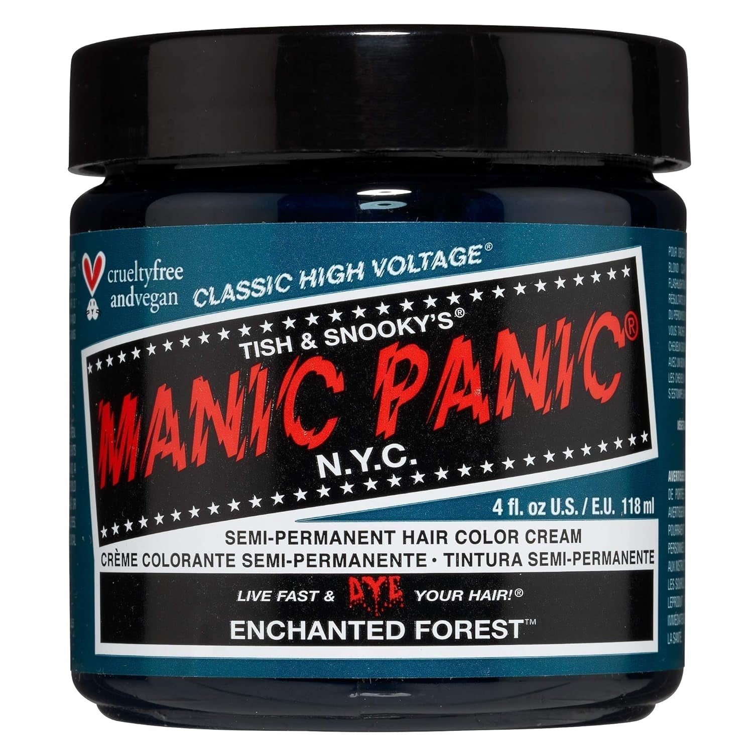 Manic Panic Electric Lizard Classic Cream, vegan, fără cruzime, vopsea de păr verde semipermanentă 118ml