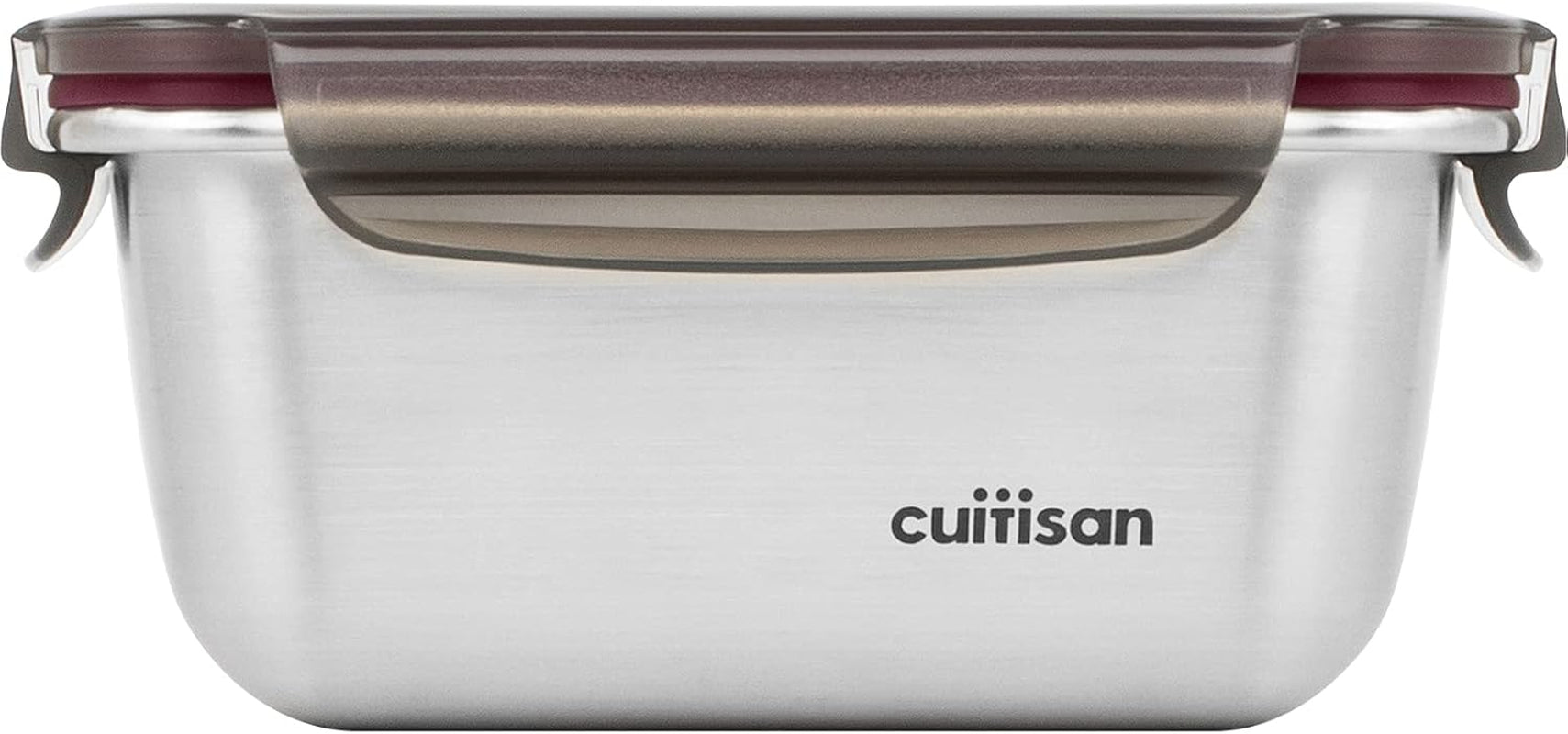 CANDL Cuitisan (Flora) Pot de conservation des aliments en acier inoxydable avec couvercle à clip, rectangulaire, adapté au micro-ondes + four, pot de conservation, EC7-SS10 2800 ml Naty Shop Boîtes de conservation des aliments 14,8 cm x 10,8 cm x 7,1 cm / 500 ml