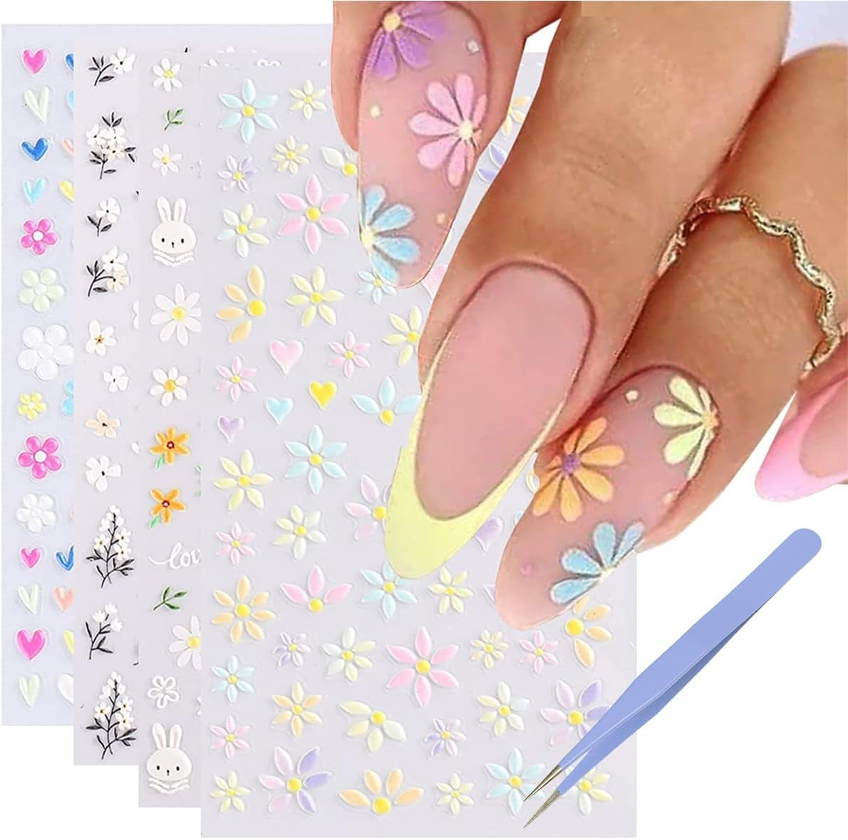 GZMAYUEN 12 couleurs français ongles autocollants 3D français dégradé couleur ongles autocollants auto-adhésif ongles conception ongles accessoires