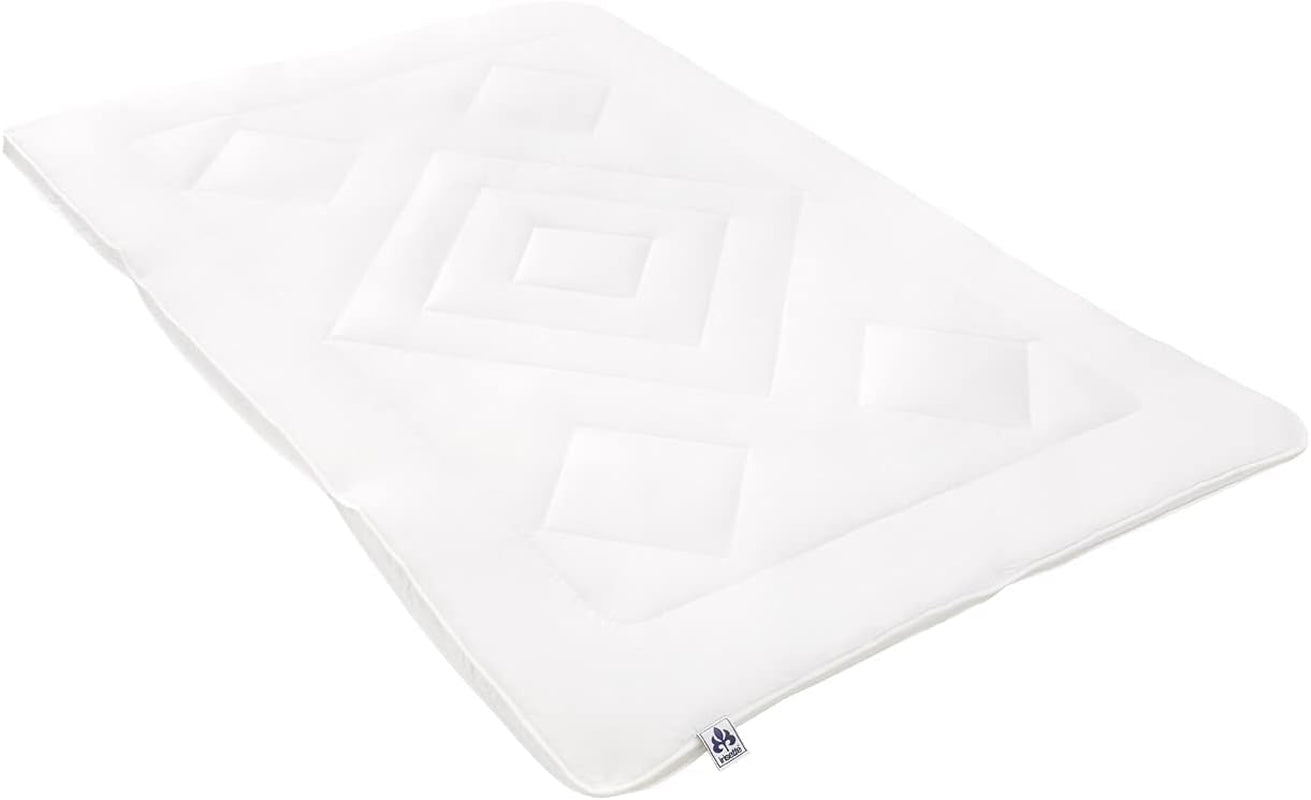 Couette Irisette Noblesse toutes saisons - Fabriquée en Allemagne - Couette avec housse en pur coton, 135 X 200 cm, certifiée Öko-Tex Couettes et couettes Naty Shop Simple 155 cm X 200 cm 4 saisons