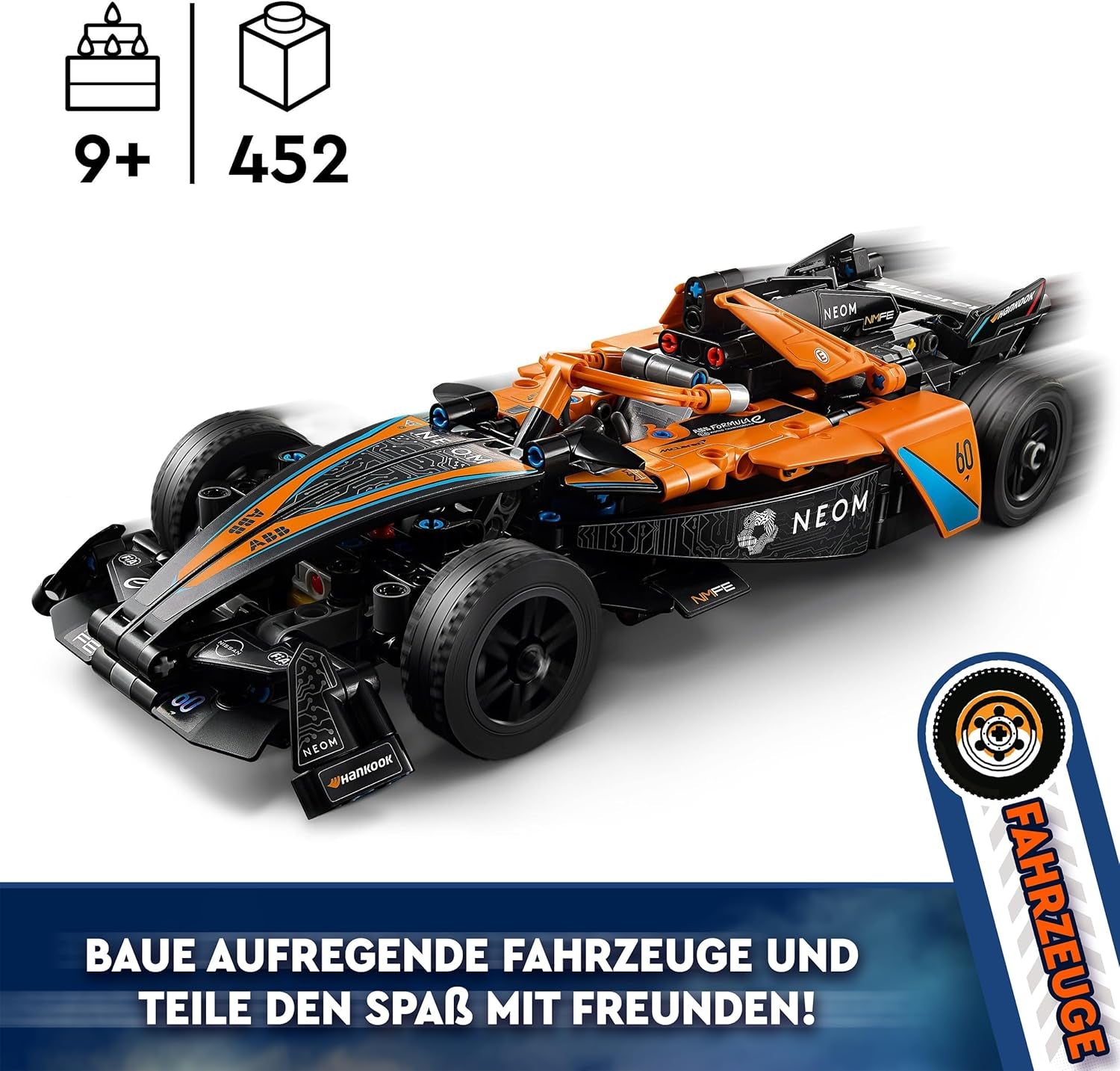 LEGO Technic NEOM Mclaren Formula E Racing Car, jouet de voiture de course pour garçons et filles de 9 ans, kit de modèle de voiture, décoration de chambre d'enfant, idée cadeau d'anniversaire 42169 Ensembles de construction Beuche den LEGO-Store