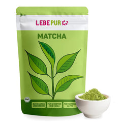 Lebepur BIO Matcha Pulbere 100G - Calitate premium din Japonia Fără aditivi - 100% pulbere de ceai verde pură pentru Matcha Latte, ceai Matcha, ceai verde, smoothie - Ceai verde japonez