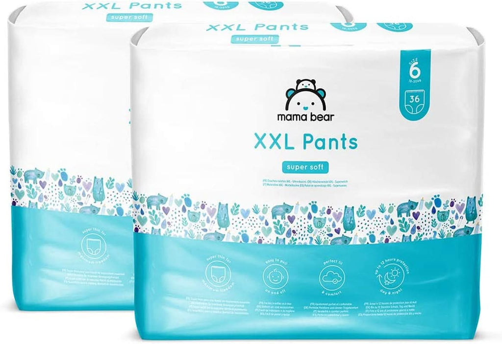 Mama Bear Panty scutece XXL mărimea 6 (18-30 kg), 72 de bucăți (2 pachete de 36) Mama si Copilul Naty Shop