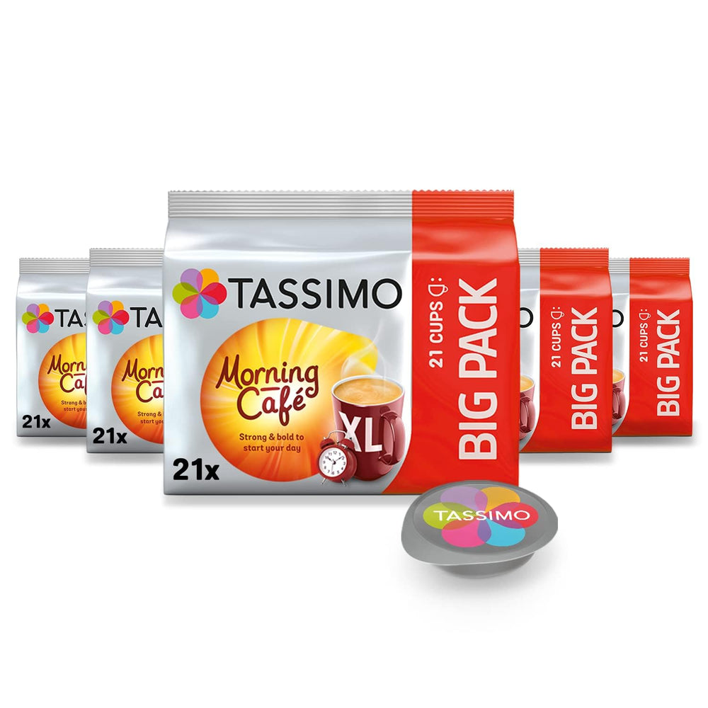 Tassimo Kapseln Moring Café XL Fort & Intense, Big Pack, 5 x 21 Pads, 105 Kaffeekapseln